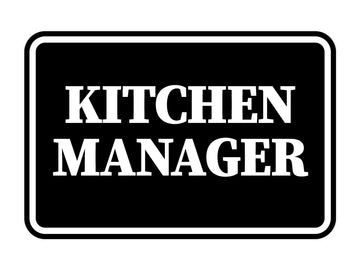 Signs ByLITA Classic Framed Kitchen Manager Door or Wall Sign Easy Installation | Office And Shop Decor | Bars And Restaurants